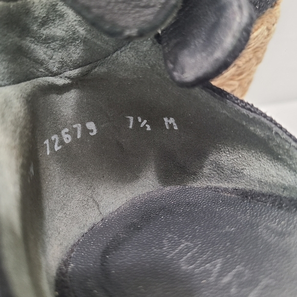 Stuart Weiztman Canvas Wedge Espadrille Sandal Black 7.5 - Picture 6 of 7